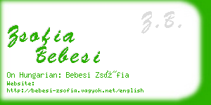 zsofia bebesi business card